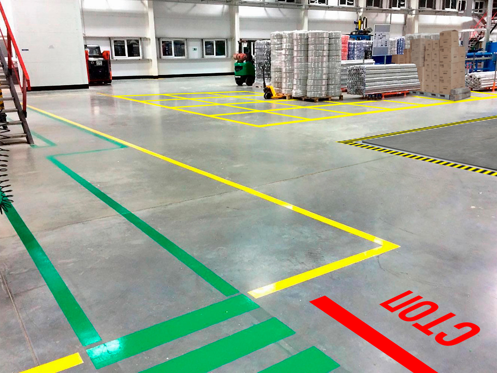 Красно-белая лента ПВХ для разметки и маркировки пола, 160 мкм,заказать ...